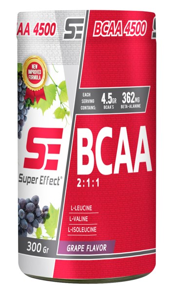 אבקת BCAA /טעם ענבים-5000/ סופר אפקט / 300 גרם